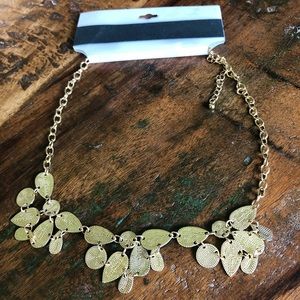 Gold Textured Metal Necklace